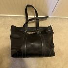 Coach 6491 Hampton Black Leather Dual Strap Large Carryall Shoulder Tote Bag