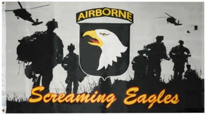 Army 101st Airborne Screaming Eagles Soldiers 3x5 3'x5' Polyester Flag 100D - Picture 1 of 4