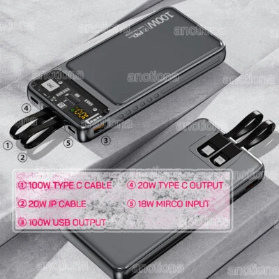 SUNYDEAL Powerbank batteria esterna 10000 mAh caricabatterie batteria aggiuntiva USB incl. cavo di ricarica