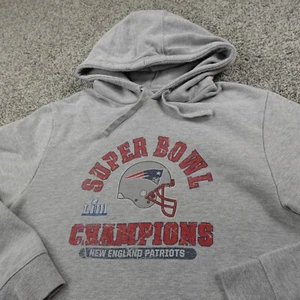 New England Patriots Hoodie Mens L Gray NFL Football Pullover Sweater Sweatshirt - Picture 1 of 10
