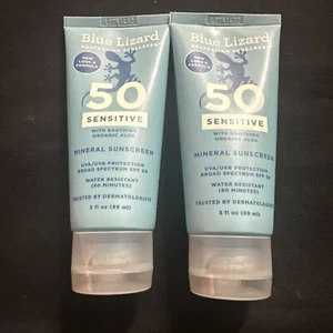 Blue Lizard Sensitive Mineral Sunscreen With Zinc SPF50+water Resistant Lot of 2 - Picture 1 of 1