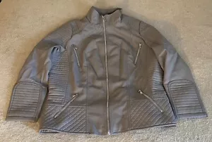 Giacca Moto YMI Grigio Ecopelle Vegan Donna 1X Cyberpunk Stile Corsa - Foto 1 di 18