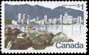 Canada Stamp #599i - Vancouver (1973) $1 (HB) - Picture 1 of 1