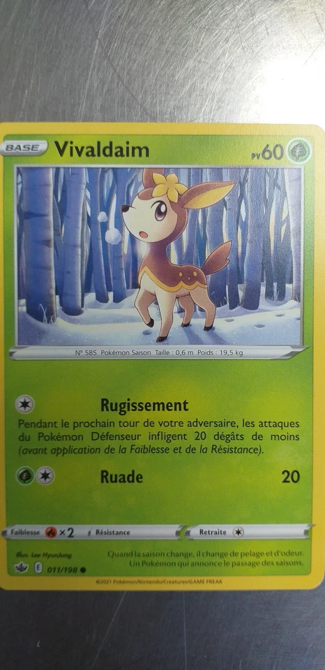 Pokémon Card Vivaldaim 011/198 Ice Age, From Booster, French - Image 1 of 1