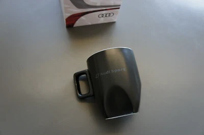 NIB Genuine Audi Sport S Line Matte Black White Water Coffee Tea Drinks Mug Cup - Bild 1 von 4