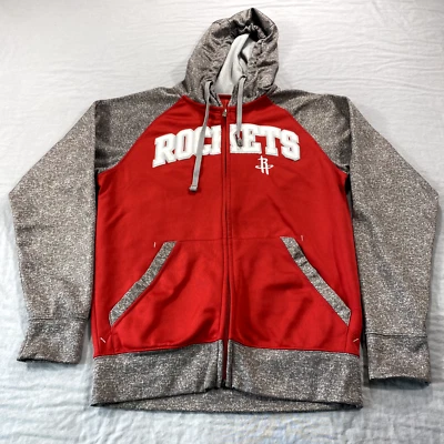 Moletom Houston Rockets adulto pequeno vermelho zíper completo com capuz jaqueta de lã masculina - Imagem 1 de 4