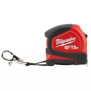 10 Ft. Keychain Tape Measure With LED Light, Pocket Tool, Magnetic - Picture 1 of 10
