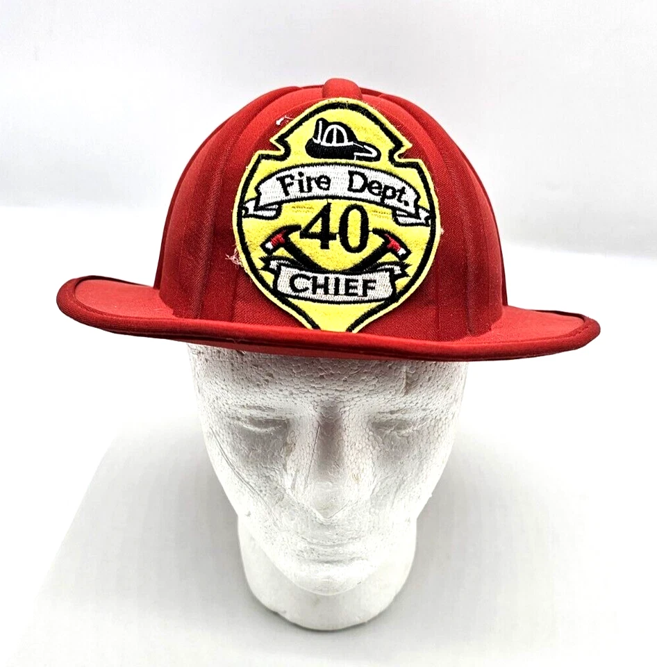 Durable Cloth Flexible Hard Fire Chief Helmet Dress Up Pretend Play Costume - Image 1 of 4