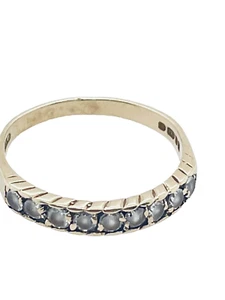 9ct gold ring size N.5 Cz Half Eternity 1.6 G - Picture 1 of 6