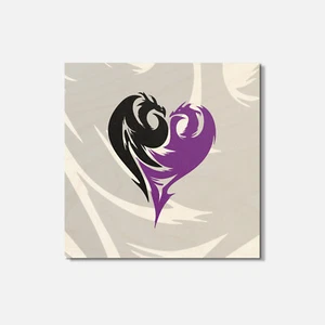 Maleficent Cartoon Dragon Heart 4'' X 4'' Square Wooden Coaster - Picture 1 of 3