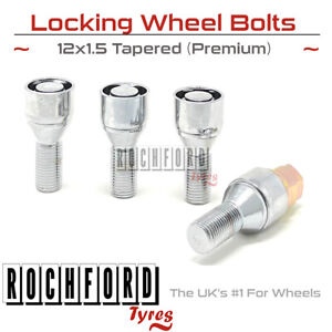 Premium Locking Wheel Bolts 12x1.5 Nuts Tapered For Opel Corsa [B] 93-00