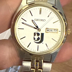Bob Jones University Seiko Men's watch two tones BJU new battery 7N43-9048 - Picture 1 of 10