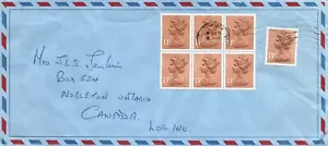 GREAT BRITAIN AIRMAIL COVER TO CANADA 5 EXAMPLES OF SCOTT MH83 1997 - Picture 1 of 2