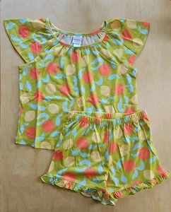 NWT HANNA ANDERSSON CITRUS SUNSHINE FLUTTER SLEEVE PAJAMAS 130 8 $49 - Picture 1 of 5