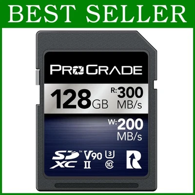 Professional 128GB SDXC UHS-II V90 Card - Fast Read/Write - Image 1 of 4