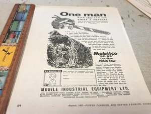 Mobilco 1957 motosierra anuncio de ventas australiano - Imagen 1 de 1