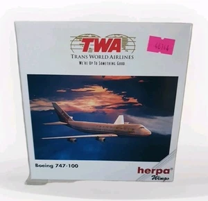 HERPA 502504 SCALE 1:500 TWA BOEING 747-100 DIE-CAST PLANE BOXED MIB UNUSED - Picture 1 of 17