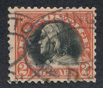 UNITED STATES (US) 523 F-VF USED $2 ORANGE FRANKLIN - Image 1 of 2