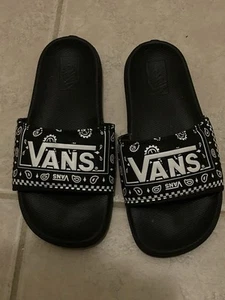 VANS La Costa Peace Paisley Slides Men’s Size 5 Black White Slip On Sandals - Picture 1 of 6
