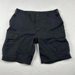 Military Issued Shorts Men’s Medium Made In USA Canvas Cargo Black Adjustable - Picture 1 of 8