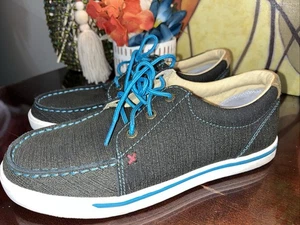 Twisted X Boots Women's Size 7 Boat Shoes WCA0029 Blk Comfort Walking - Picture 1 of 10
