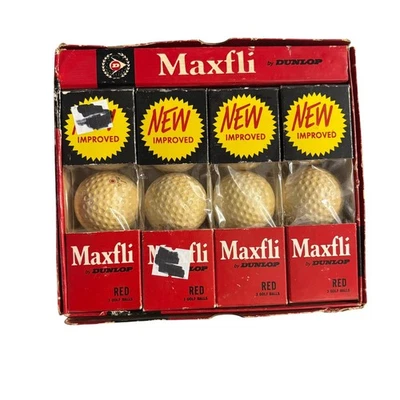 Vintage Dunlop Maxfli Red Golf Balls 15 Count New Improved NOS - Image 1 of 4