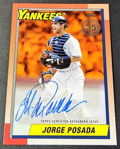 2025 Topps Series 1 Orange /25 Auto Jorge Posada 1990 #90A-JPO Yankees - Picture 1 of 2