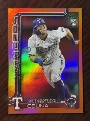 2025 Topps Update Alejandro Osuna Orange Foil Parallel RC #/25 Rangers SSP US10 - Image 1 of 2