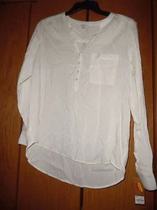 NWT WOMEN'S SONOMA IVORY RAYON HIGH LOW TOP SHIRT TUNIC SZ  L - Picture 1 of 3