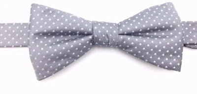 95 美元 Countess Mara 男式灰色圆点领结丝绸经典可调节领结 — 第 1/4 张图片