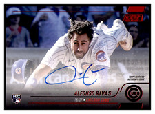 2022 Topps Stadium Club Alfonso Rivas Auto Red /50 SCBA-ARI Chicago Cubs