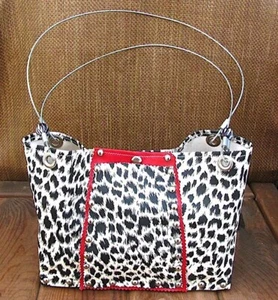 Borsa tote tela nera bianca stampa animalier urban grunge manici filo tote tomboy - Foto 1 di 9