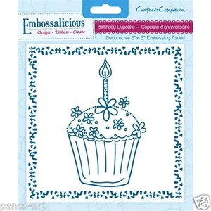 Crafters Companion embossalicious Birthday Cupcake embossing folder 6x6" Candle - Picture 1 of 1