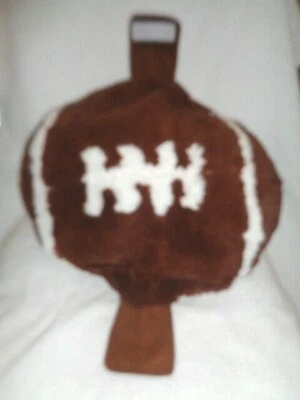 Football Shaped Pillow 2013 LG 18" soft fuzzy plush stuffed sports ball w/ strap - Image 1 of 4
