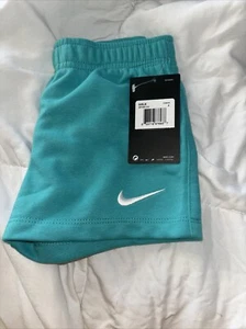 NIKE Children's Apparel Girls' Little French Terry Shorts, Cabana, 4 - Picture 1 of 5