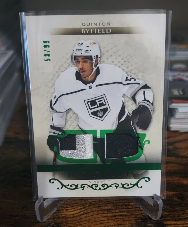QUINTON BYFIELD 2021-22 UPPER DECK ARTIFACTS EMERALD RC DUAL PATCH SP /99