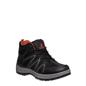 Rugged Bear Men's Mid Hiking Boot, Black/Red, Size: 8.5 - Picture 1 of 11