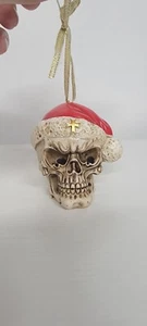 Skelly Claus II Holiday Scheletro Ornamento Rosso Cappello Babbo Natale Halloween Natale Mix - Foto 1 di 6