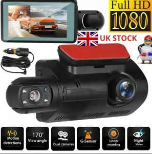 HD Car Video Recorder 2 Lens 3.0inch IPS camera Night vision G-sensor Loop recor - Picture 1 of 24
