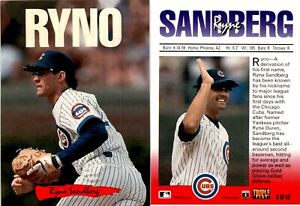 1993 Leaf Triple Play RYNE SANDBERG Baseball Card 3 Chicago Cubs