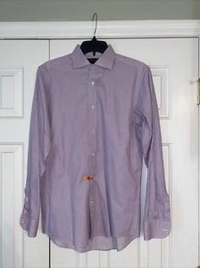 Ralph Lauren Black Label Men’s Dress Shirt Purple & White  Made in Italy Size 15 - Picture 1 of 7