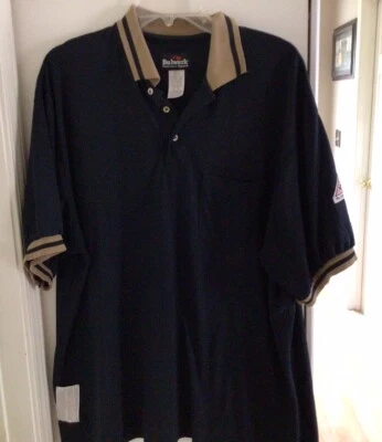 Men's Bulwark FR  Short Sleeve 1/4 Zip Flame Resistant Black Beige Shirt Sz XL - Image 1 of 4