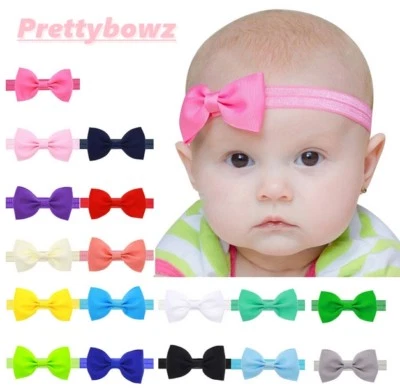 2.5" Grosgrain Ribbon Bow Shimmey Headband Hairband Hair Head Band Bands - Image 1 of 2