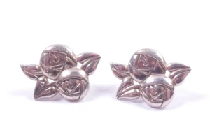 Aretes Glasgow Rose 1996 diseño Rennie Mackintosh plata de ley 925 - Imagen 1 de 6