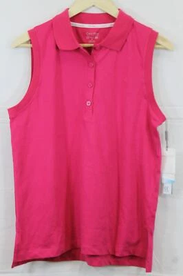 WOMENS CALVIN KLEIN PERFORMANCE RED POLO TANK TOP MEDIUM NEW W TAGS - Image 1 of 4
