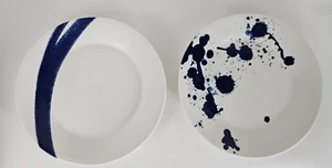 Lote de 2 platos de almuerzo/ensalada Royal Doulton London Pacific Blue Splash White 9,25"  - Imagen 1 de 6