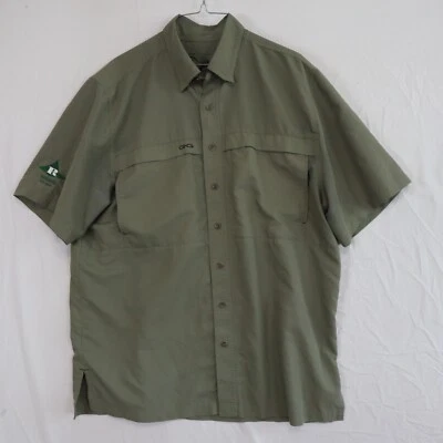 GameGuard Shirt Mens Large Outdoor Vented Button Up Green Short Sleeve Roddis - Image 1 of 4