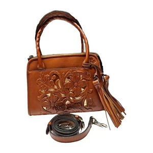 PATRICIA NASH PARIS SCHULRANZEN AUS GEPRÄGTEM ZIMTLEDER - BLUMENWERKZEUG - Bild 1 von 7