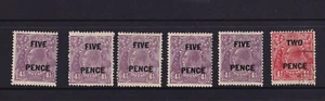 1930 2 Pence 1 1/2d Surcharge Red Violet KGV Stamp:Small Multiple Wmk - MH Used - Picture 1 of 2