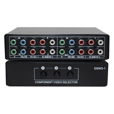 5 RCA RGB Component Video Switch Selector Box AV Switcher 3-Way YPbPr Cable AO - Image 1 of 4